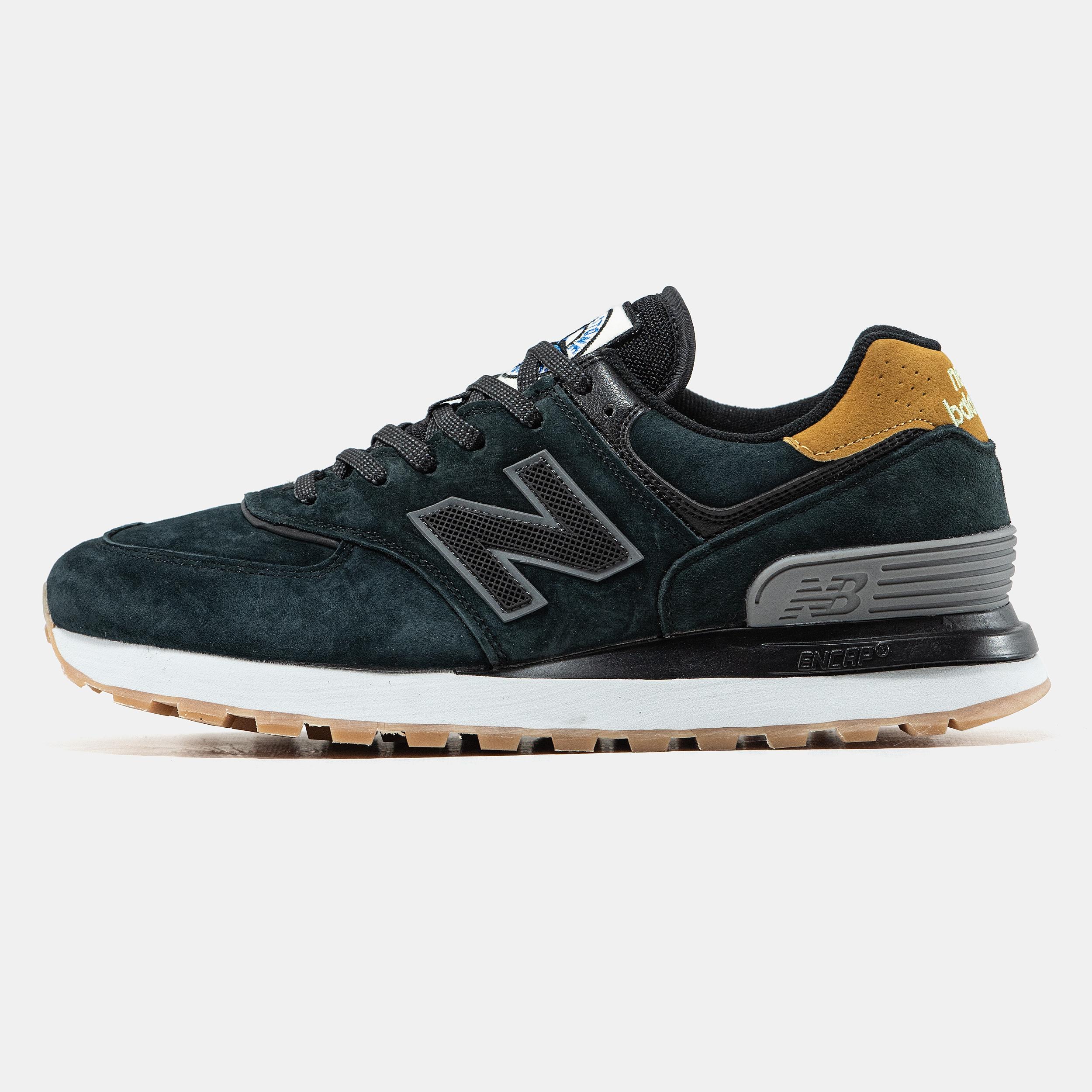 New Balance 574 Stone Island Dark Green Mustard