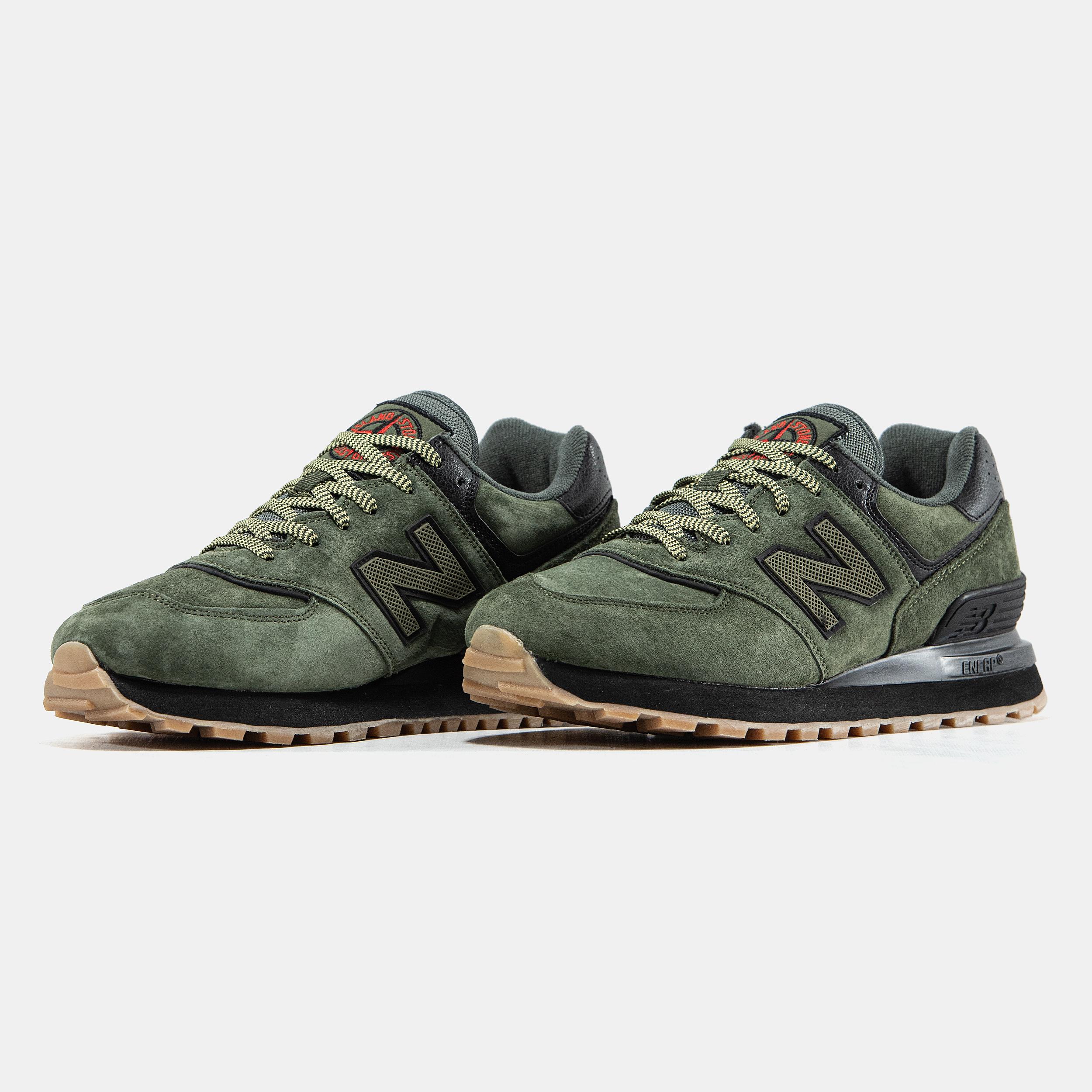 New Balance 574 Stone Island Olive Black - изображение 6