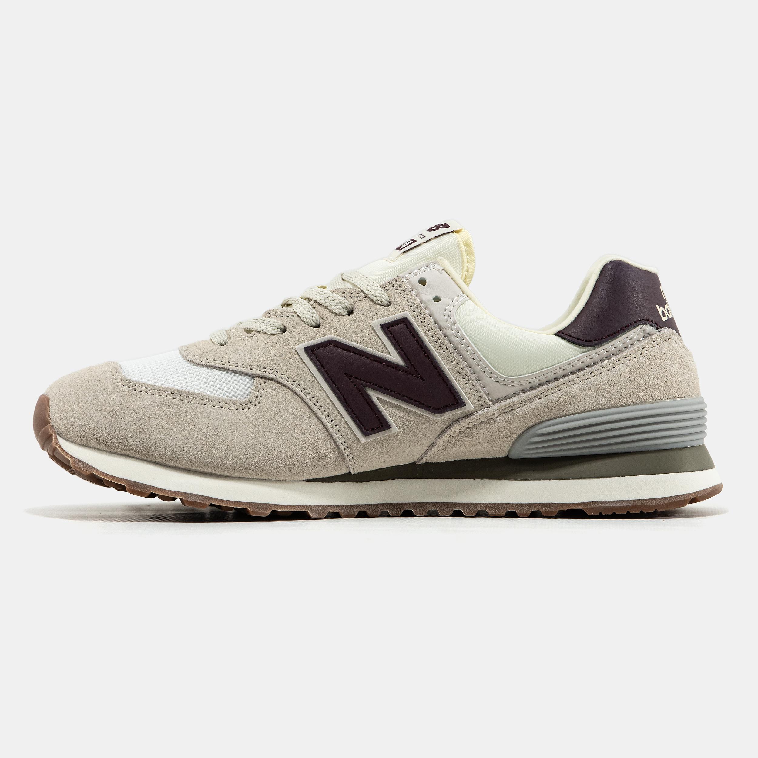 New Balance 574 Beige White Burgundy - изображение 2