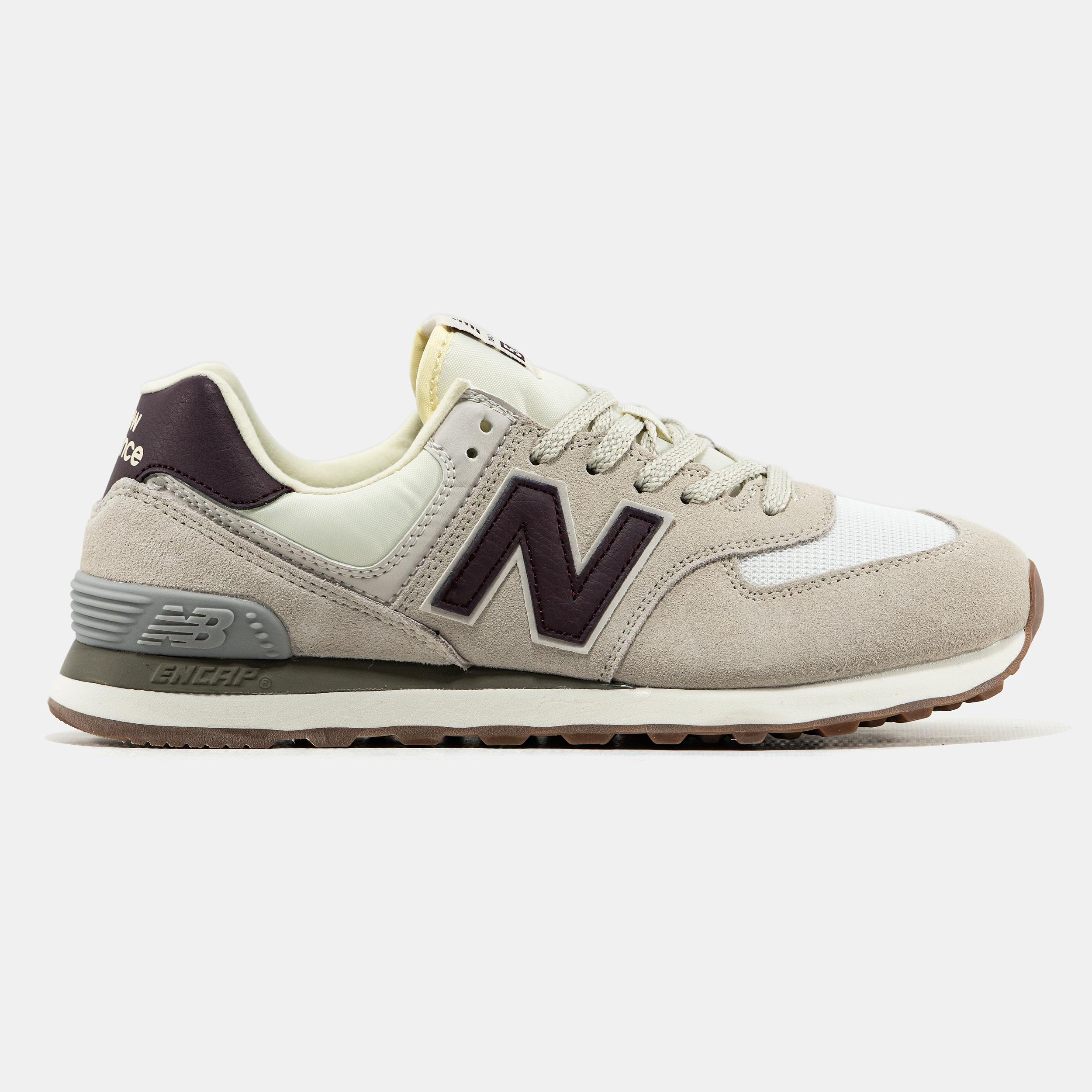 New Balance 574 Beige White Burgundy - изображение 4