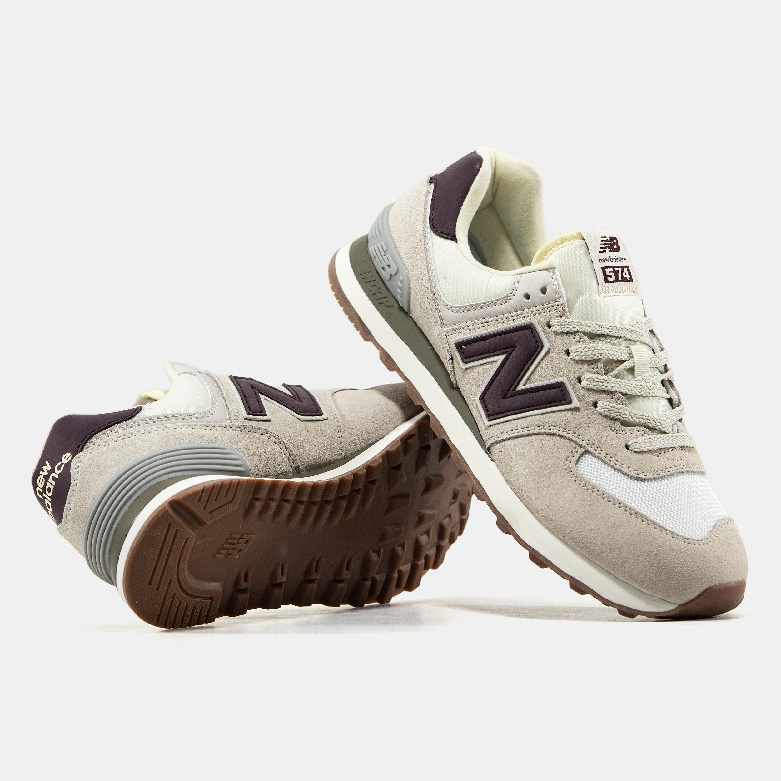 New Balance 574 Beige White Burgundy - изображение 7