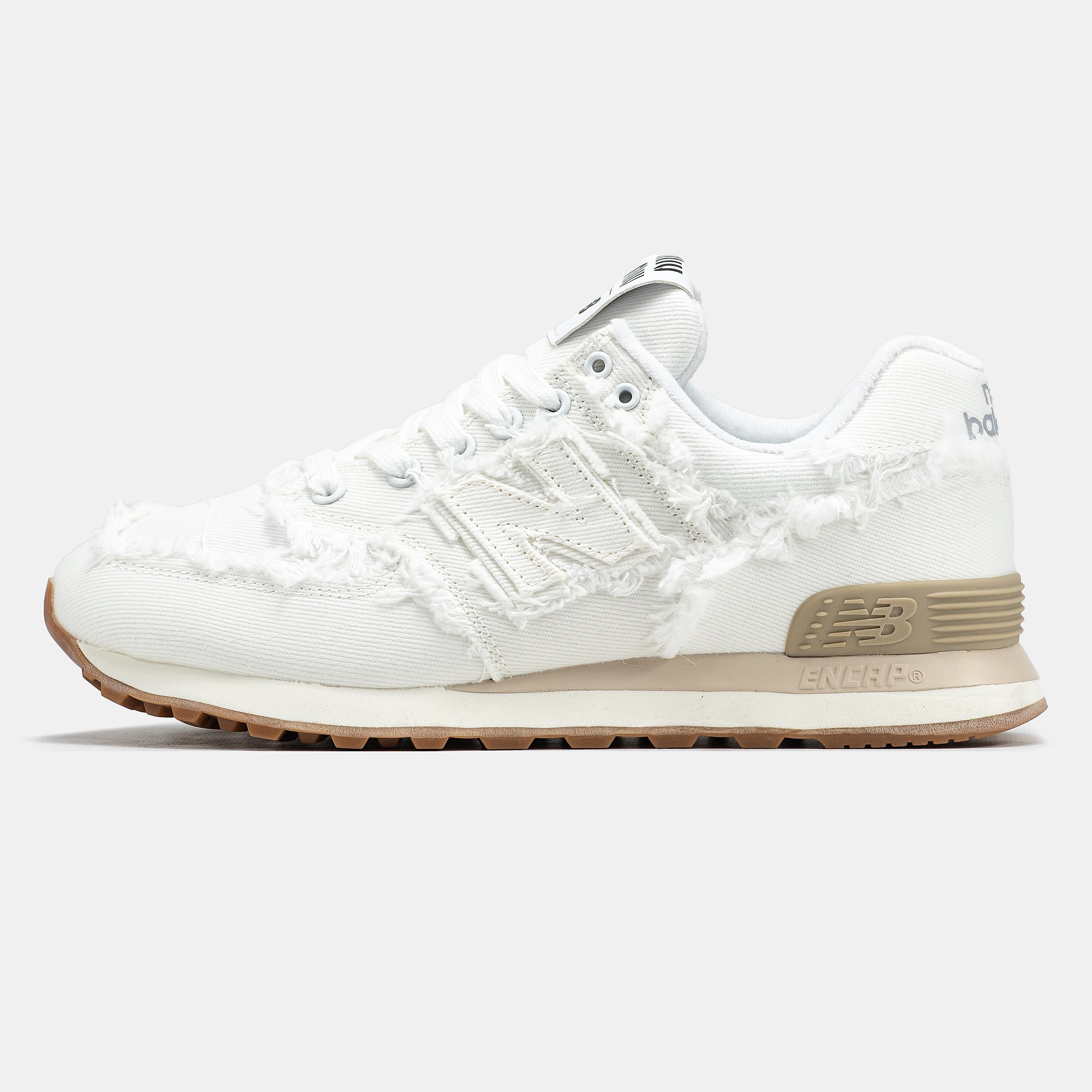 New Balance 574 x Miu Miu White Raw Edge