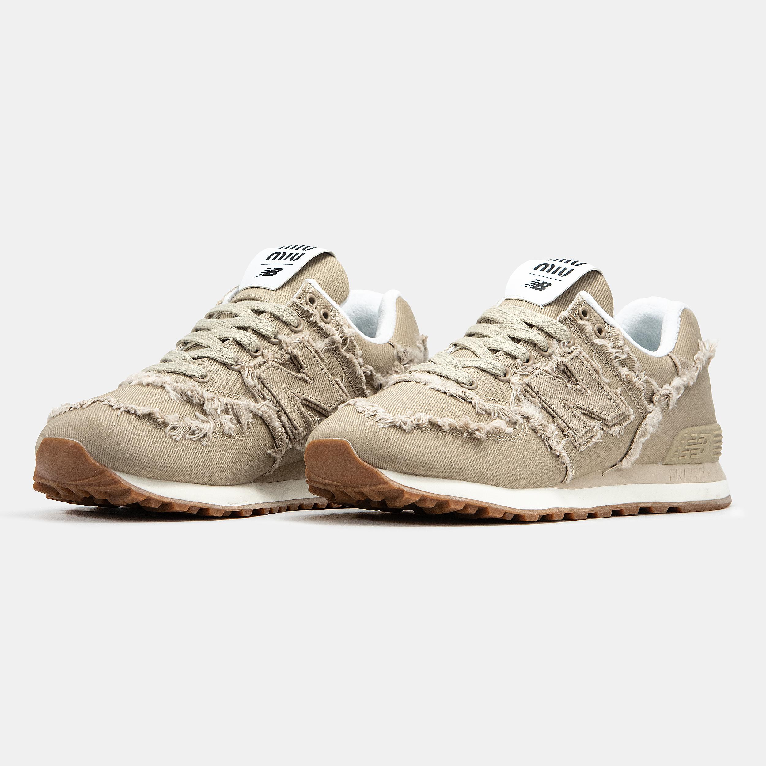 New Balance 574 x Miu Miu Beige Raw Edge - изображение 6