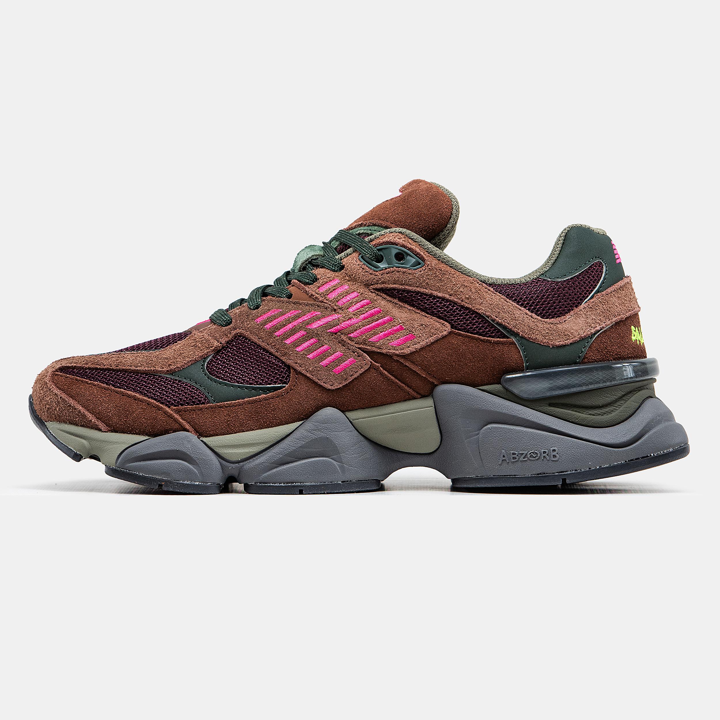 New Balance 9060 "Brown Burgundy Olive Pink" - изображение 2