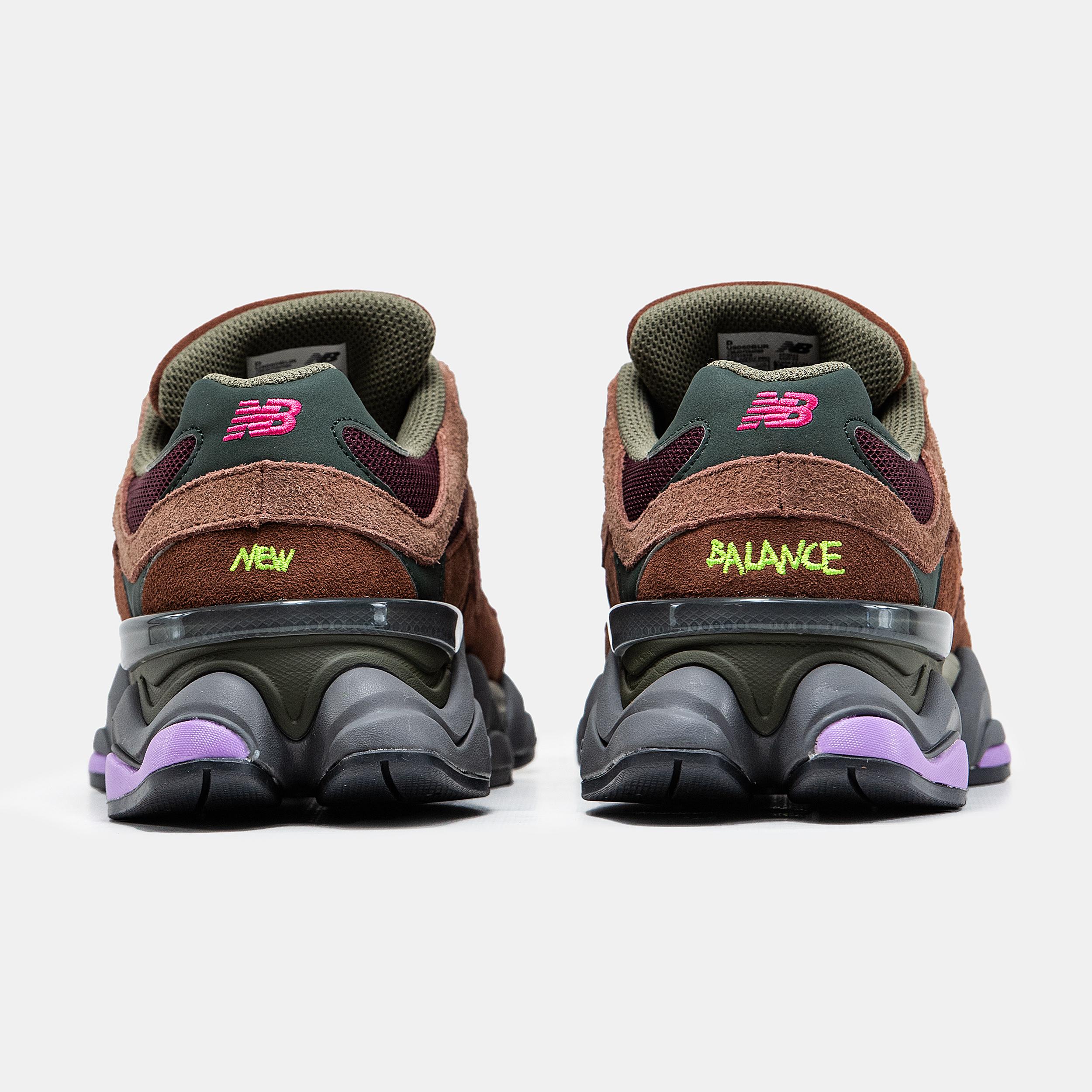 New Balance 9060 "Brown Burgundy Olive Pink" - изображение 5