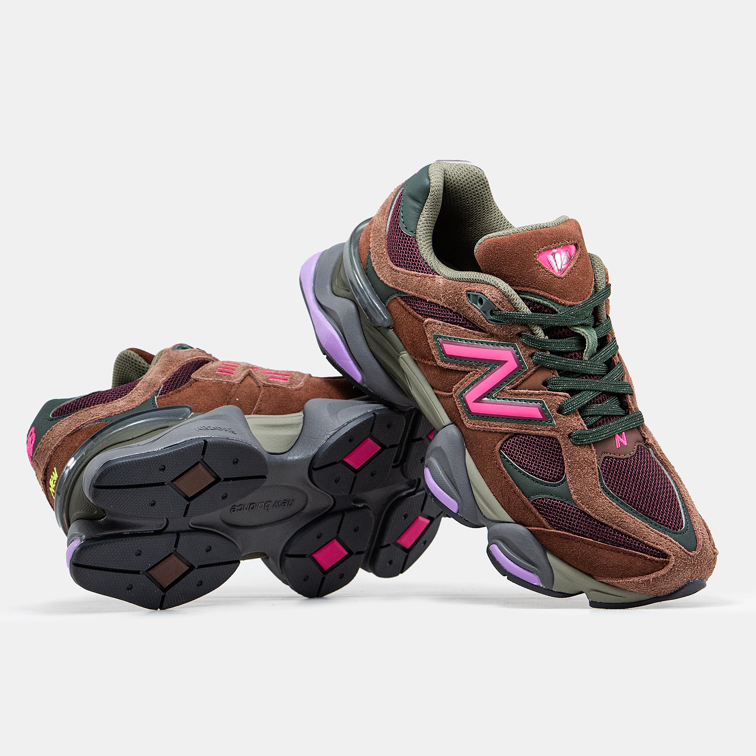 New Balance 9060 "Brown Burgundy Olive Pink" - изображение 6