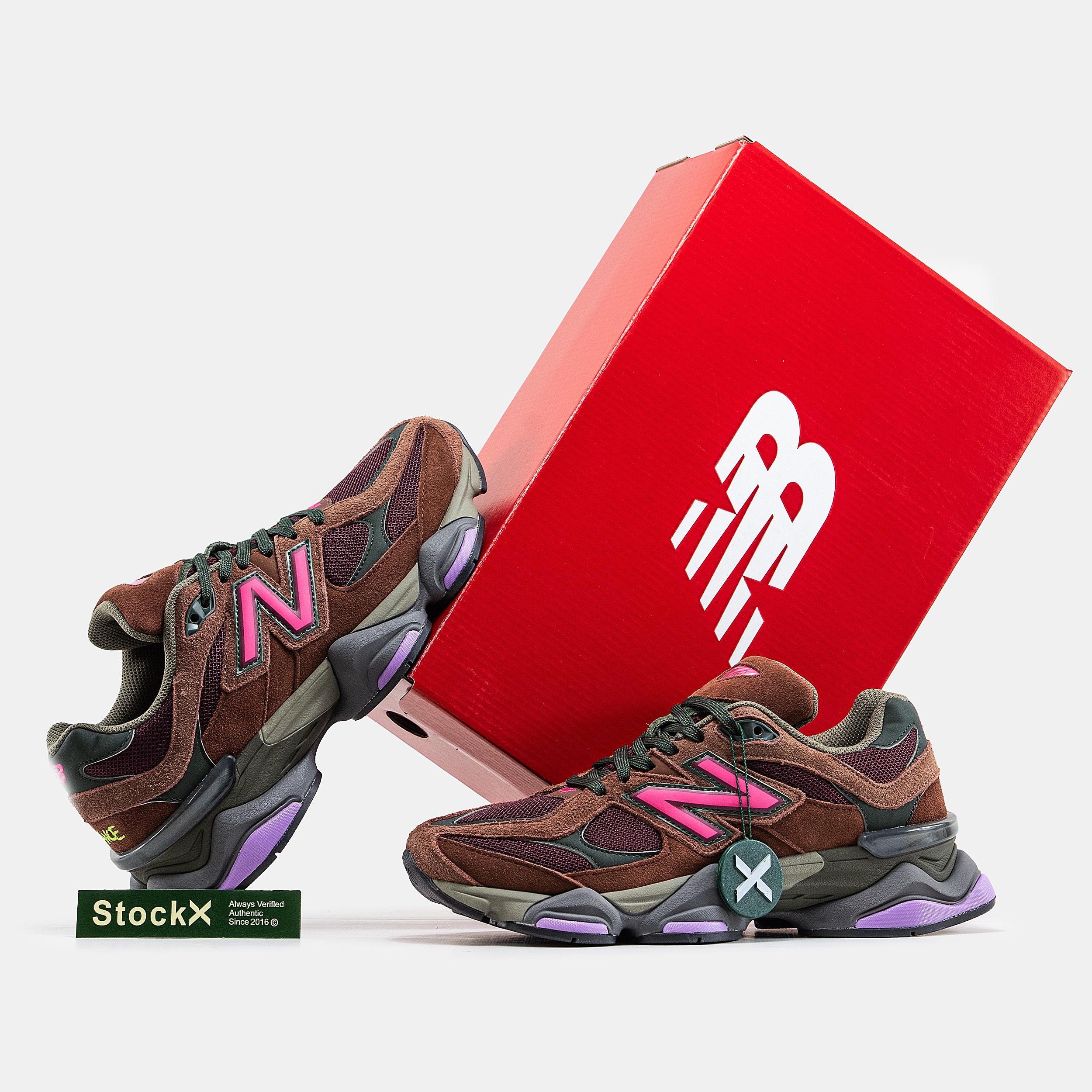 New Balance 9060 "Brown Burgundy Olive Pink" - изображение 7