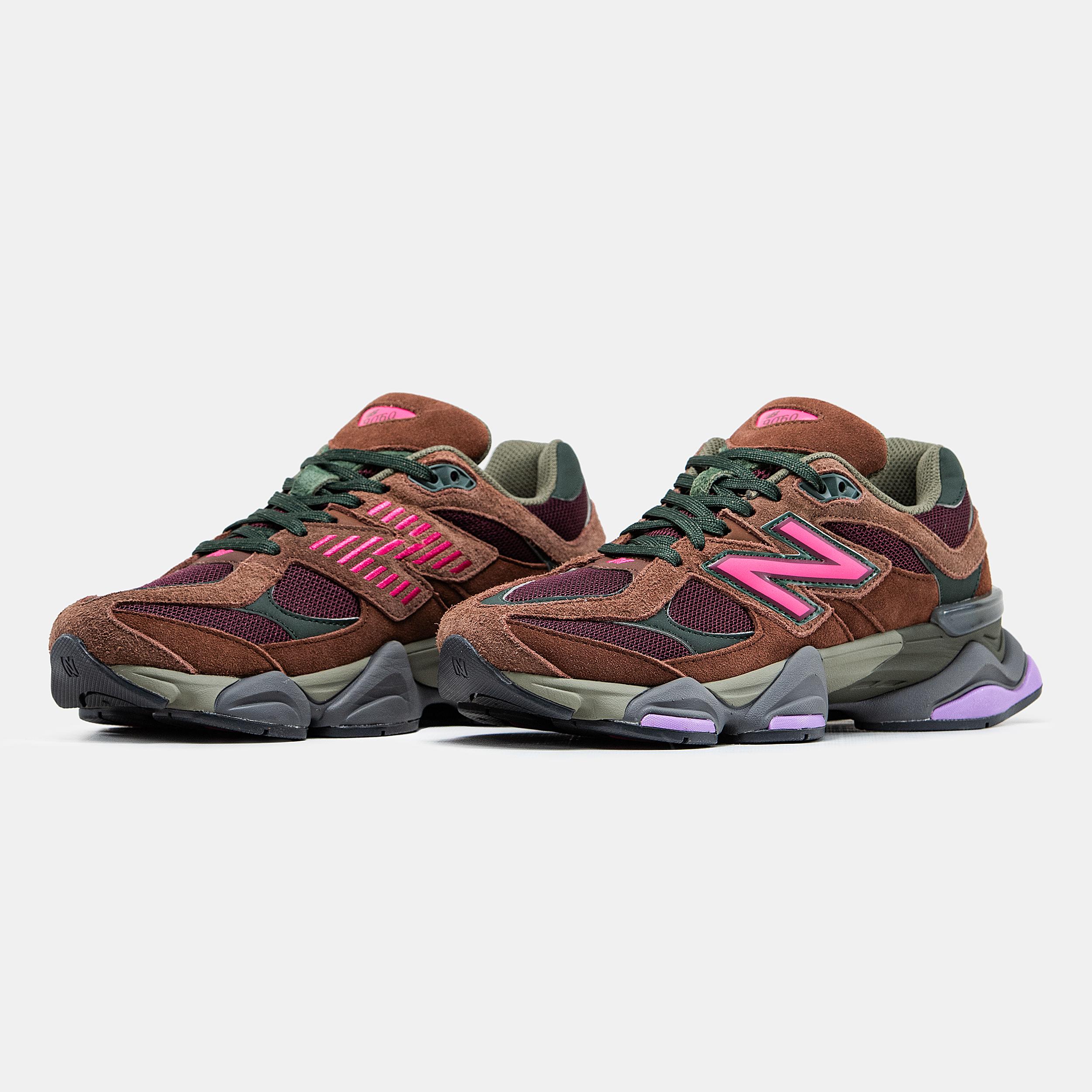 New Balance 9060 "Brown Burgundy Olive Pink" - изображение 8