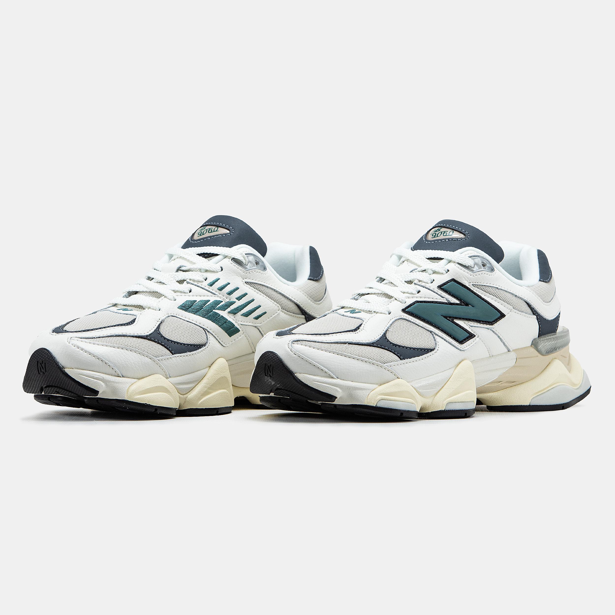 New Balance 9060 White Dark Green Cream - изображение 9