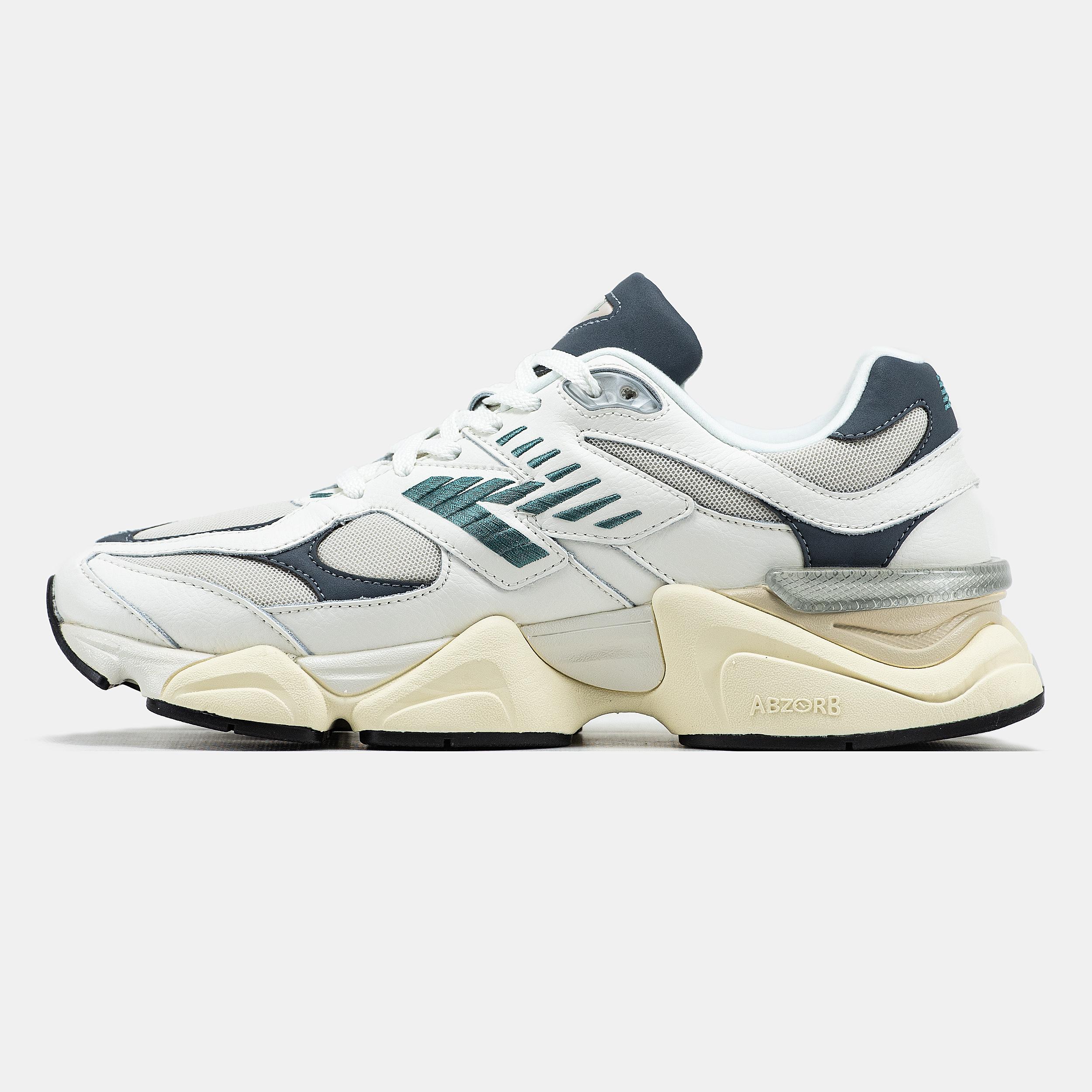 New Balance 9060 White Dark Green Cream - изображение 4