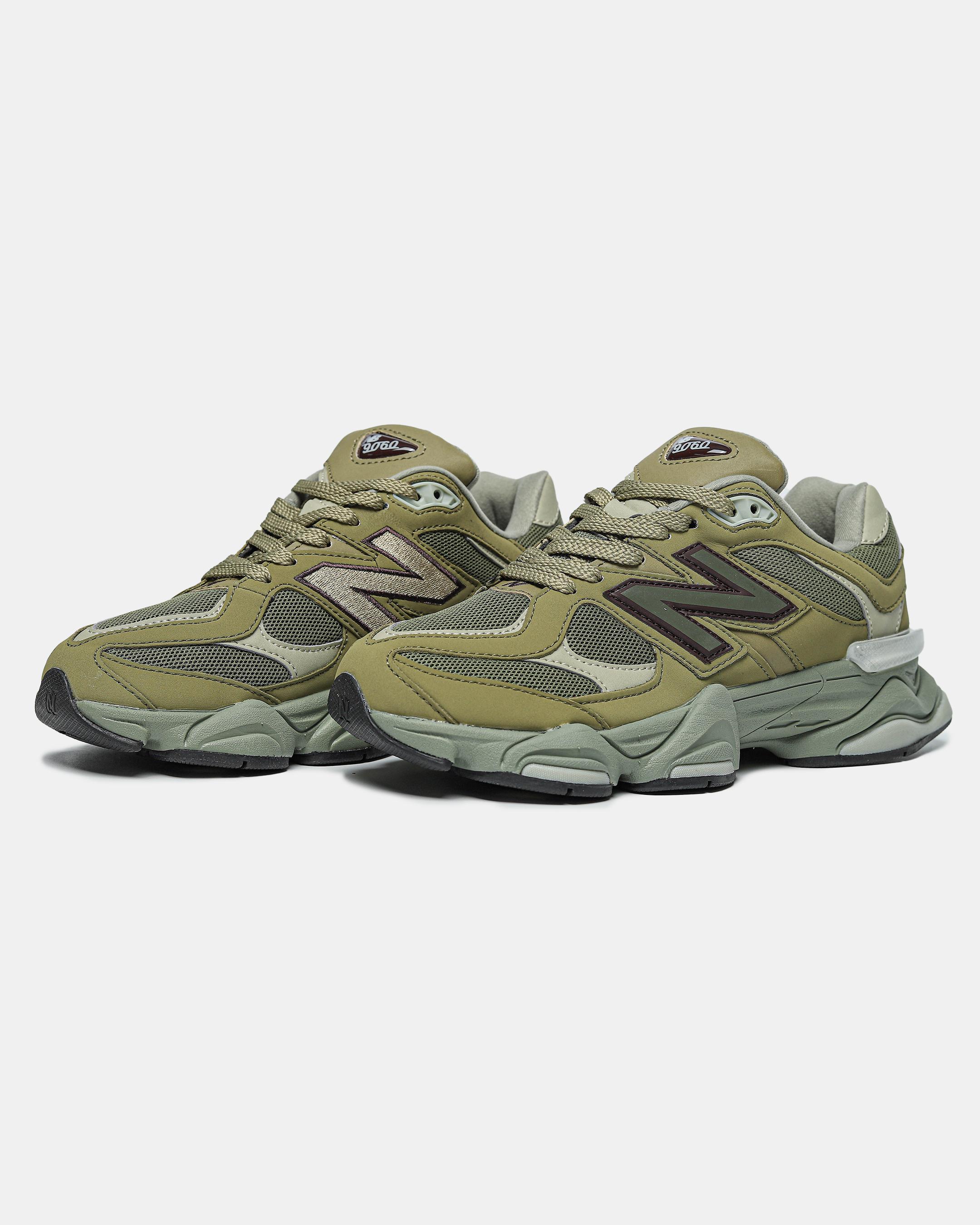 New Balance 9060 Olive Green Burgundy - изображение 5