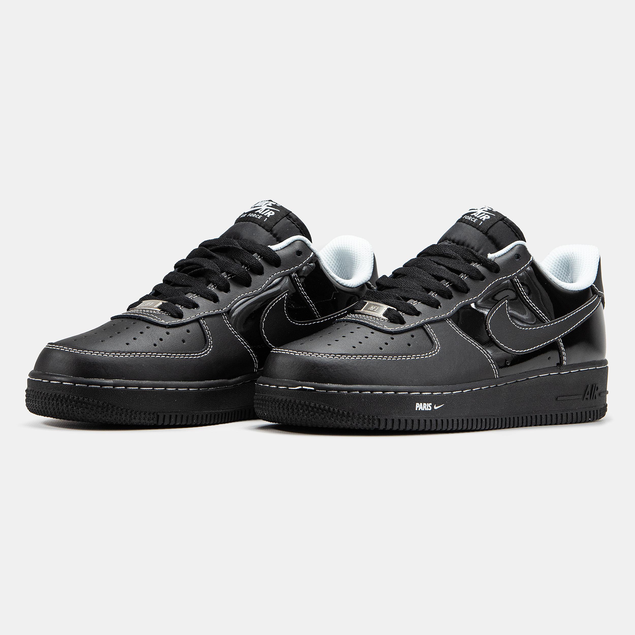 Nike Air Force 1 Low “Paris” Black White Stitch - изображение 6