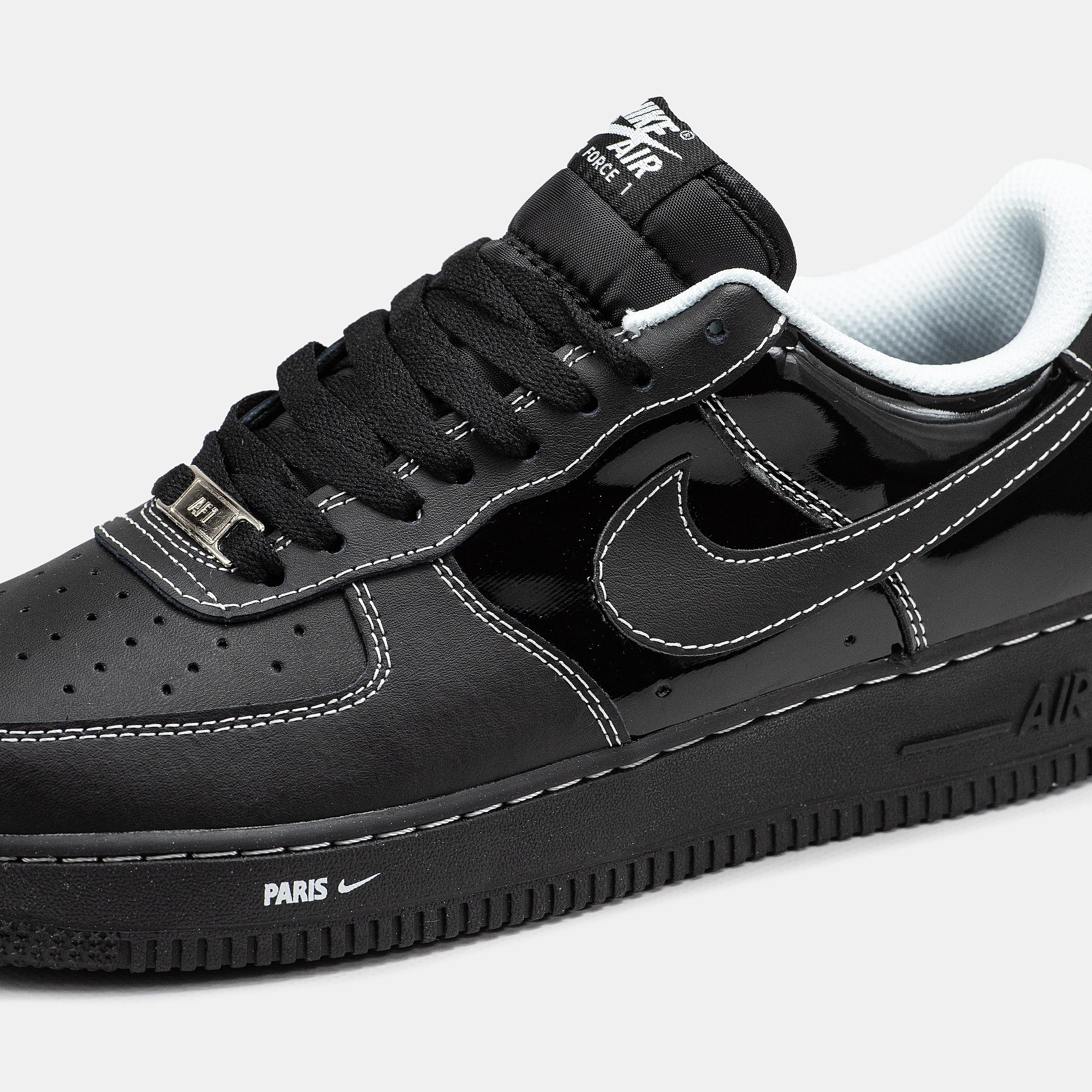 Nike Air Force 1 Low “Paris” Black White Stitch - изображение 8