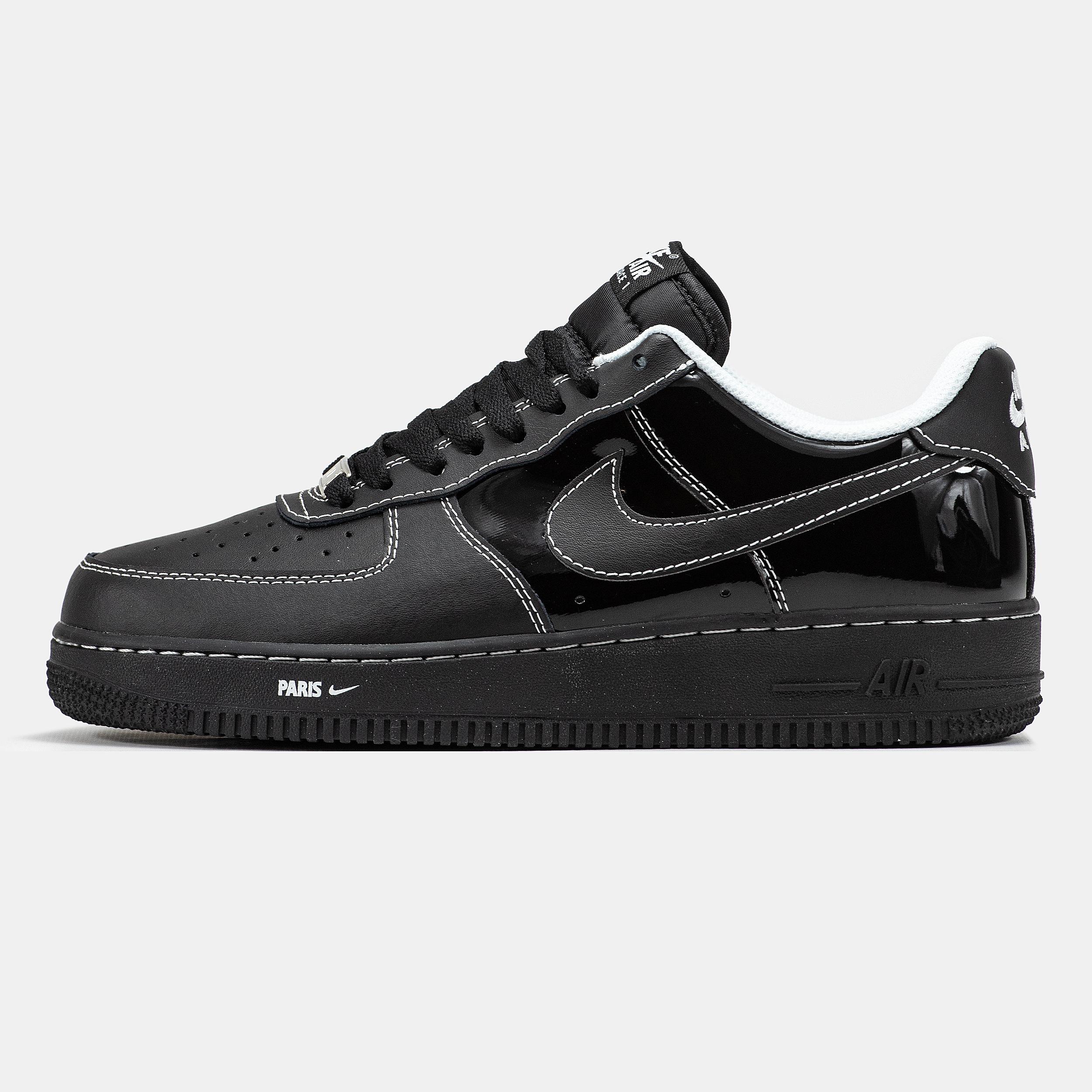 Nike Air Force 1 Low “Paris” Black White Stitch