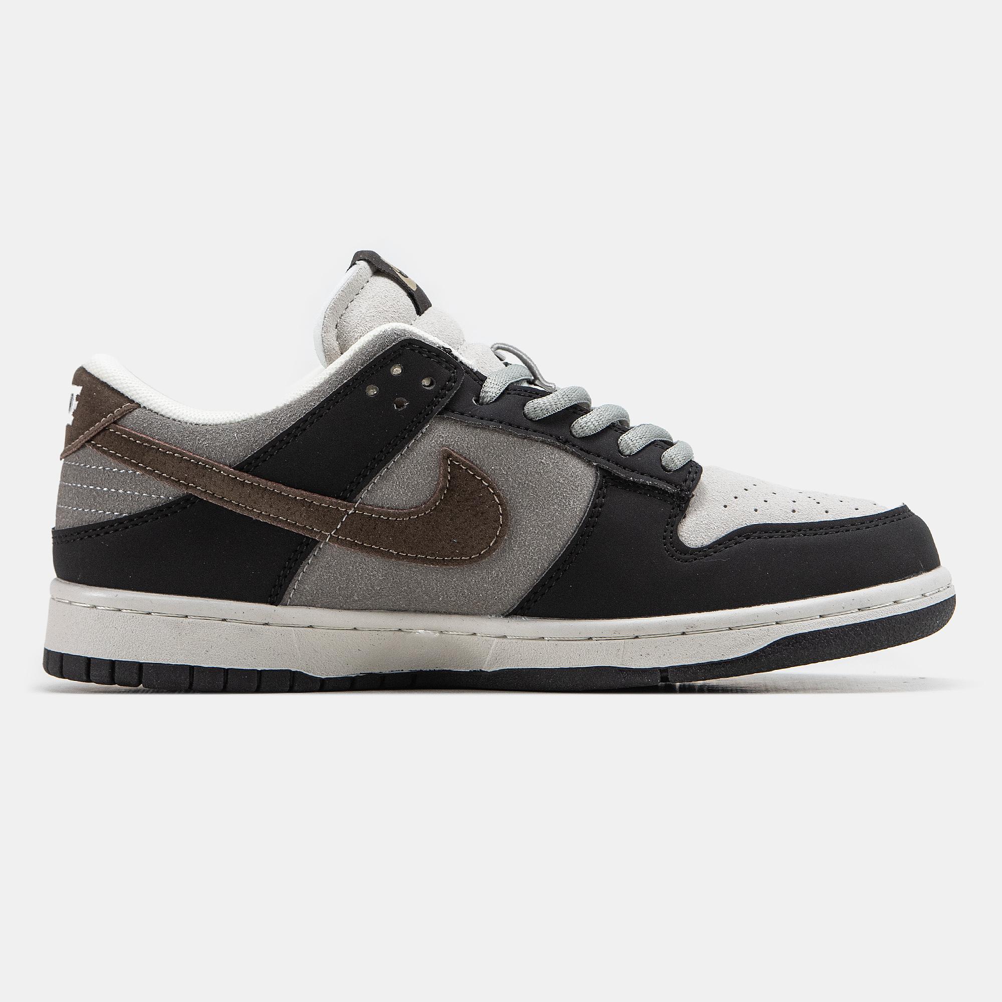 Nike Dunk Low Black Brown Grey Suede - изображение 3