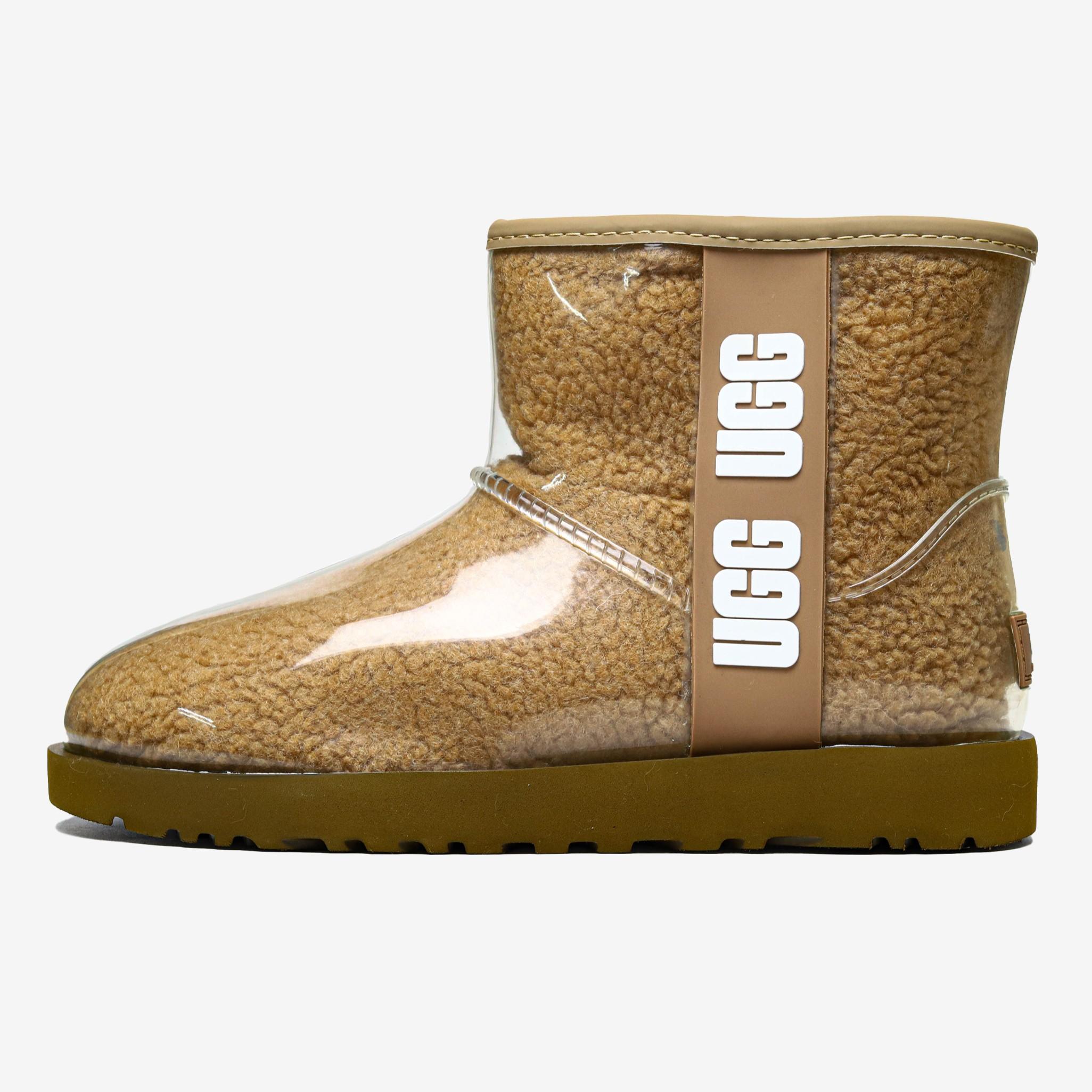 UGG Classic Clear Mini Chestnut Fleece