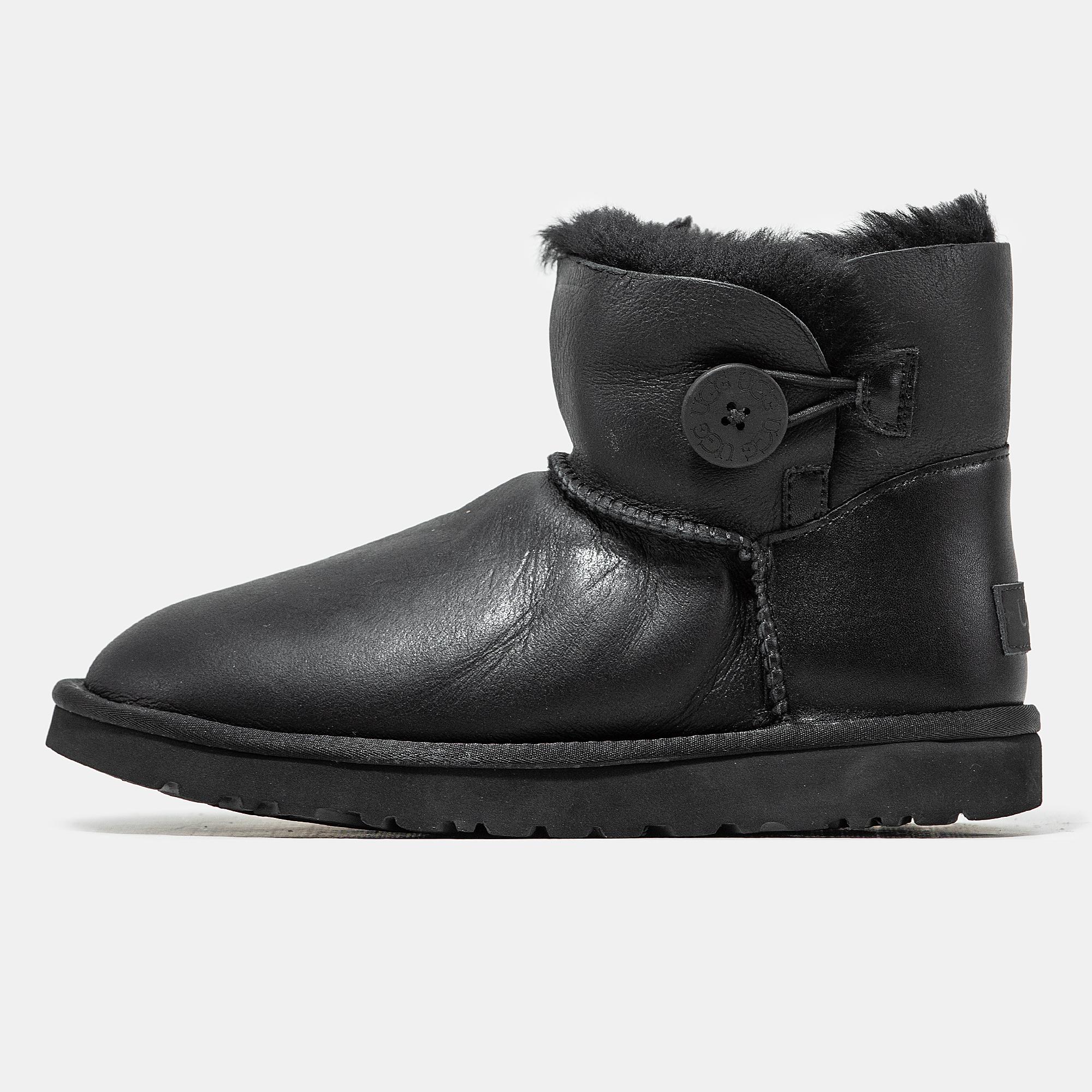 UGG Classic Mini Bailey Button Leather Black
