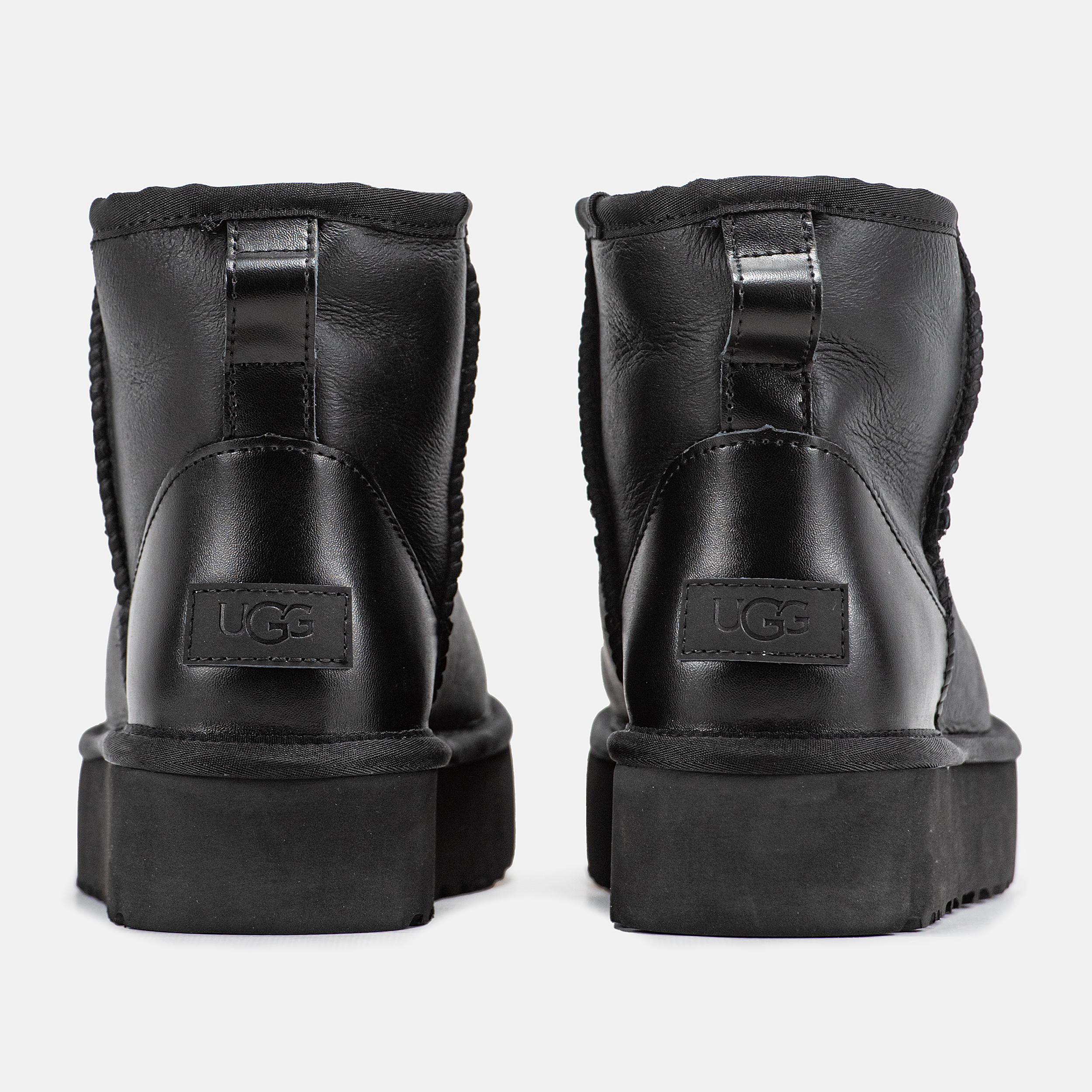 UGG Classic Mini Platform Leather Jet Black - изображение 5