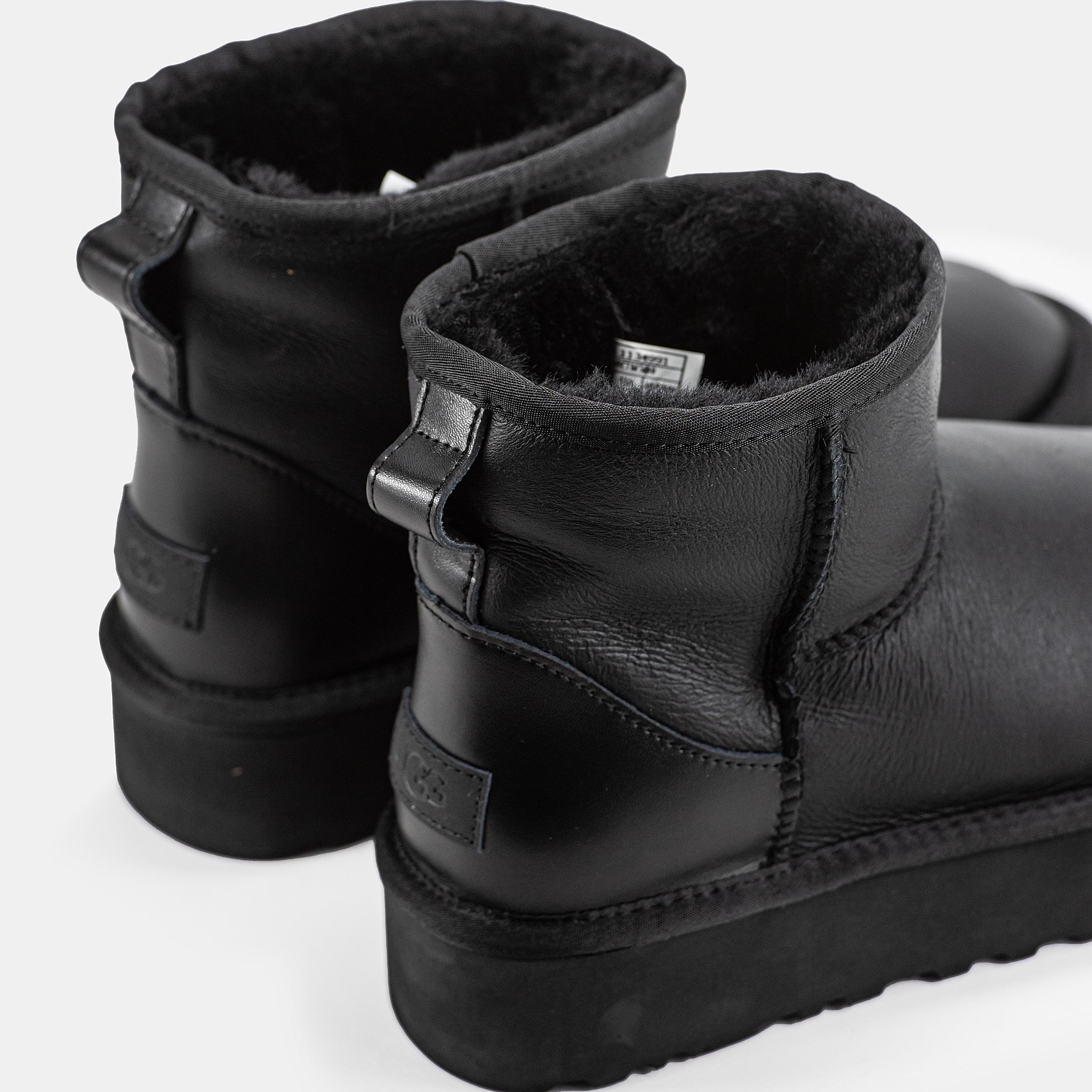 UGG Classic Mini Platform Leather Jet Black - изображение 7