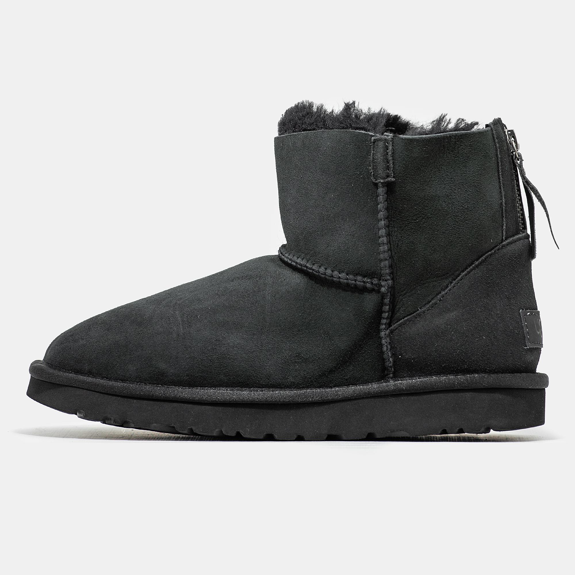 UGG Classic Mini Zip Black Suede
