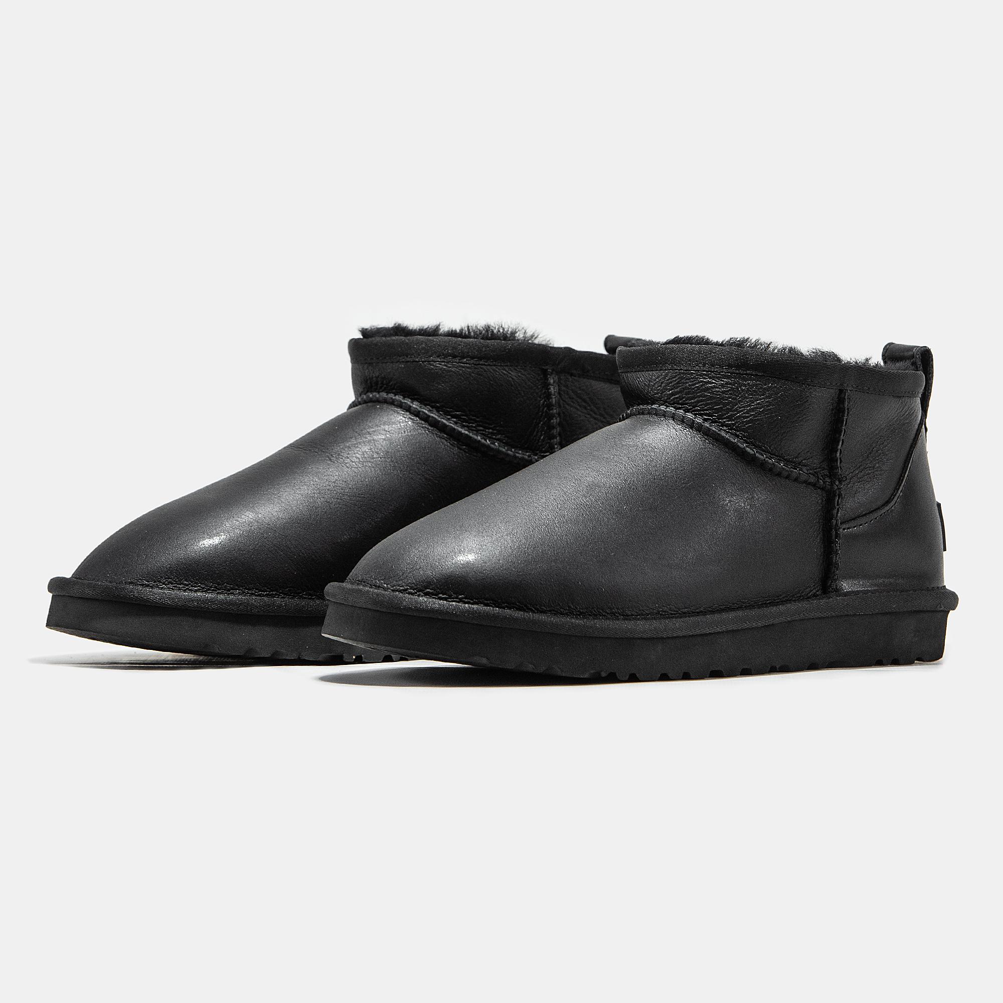 UGG Classic Ultra Mini Leather Black - изображение 5