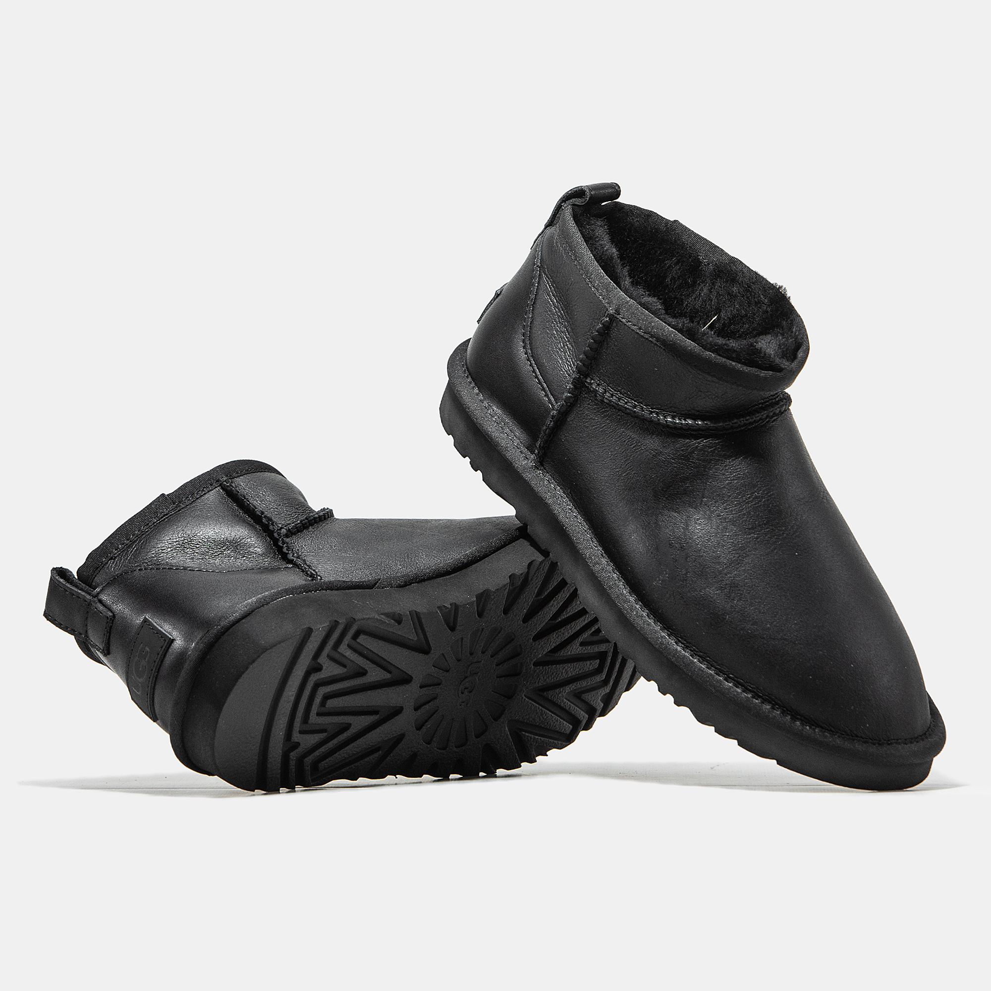 UGG Classic Ultra Mini Leather Black - изображение 6