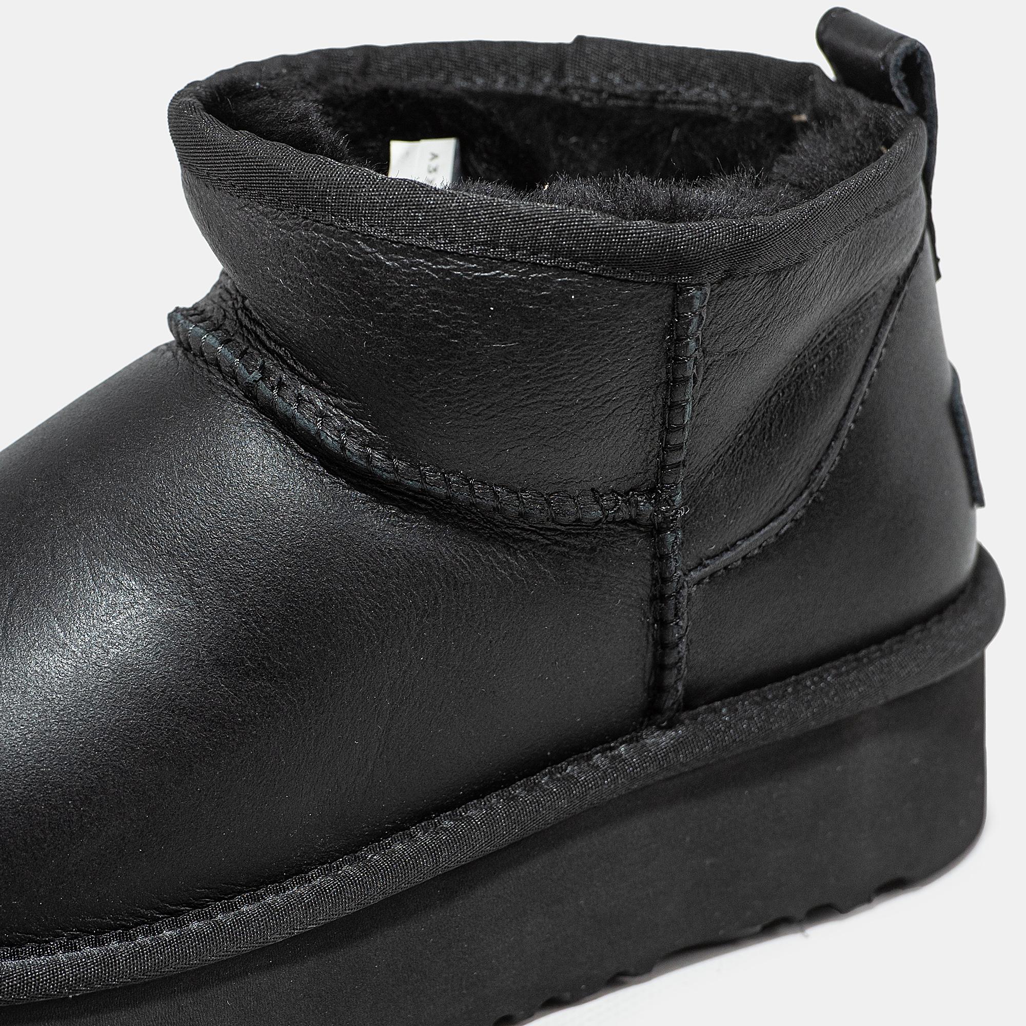 UGG Ultra Mini Platform Leather Black - изображение 7